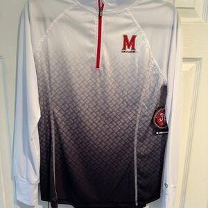 University of Maryland Red, White, and Black Gradient Quarter-Zip Jacket
